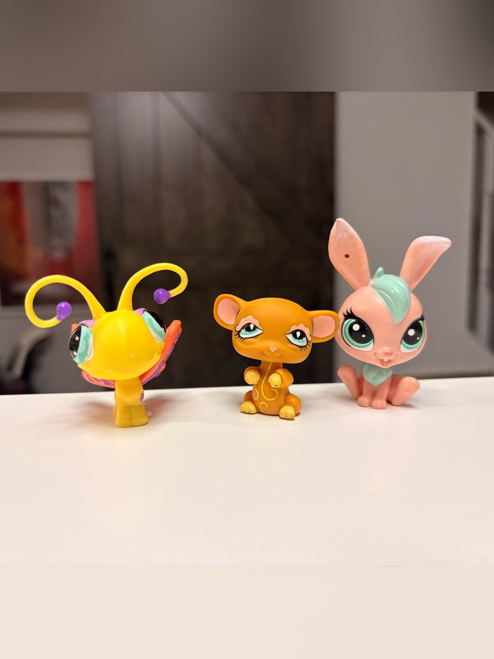Littlest Pet Shop Sweetsie Fluffdale #128, Mouse #462 & Butterfly #497